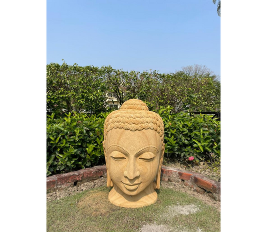 Stone Carving from Odisha - Face of Gautam Buddh - ArtisanSoul