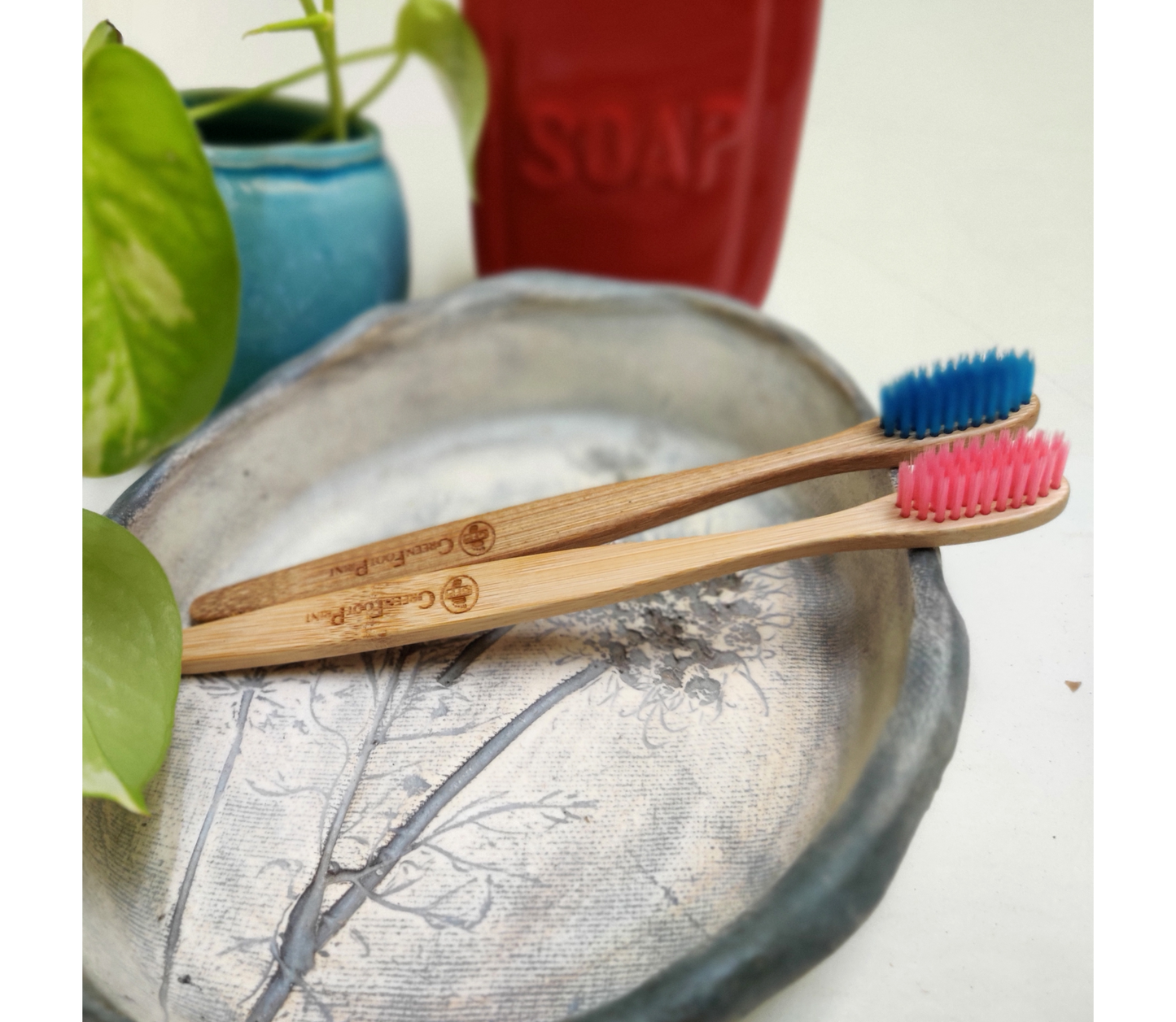 Natural Bamboo Kids Toothbrush Combo