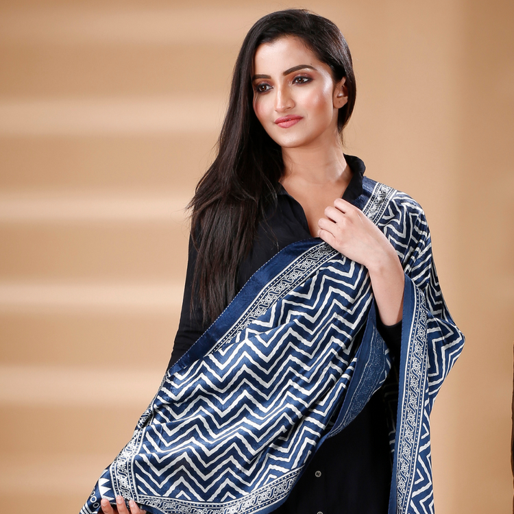Ajrakh Print Modal Silk Stole
