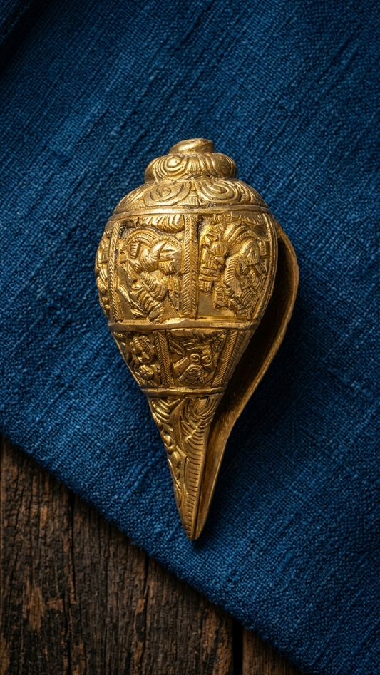 Handcrafted Dokra Shankh – Tribal Brass Decorative Artifact