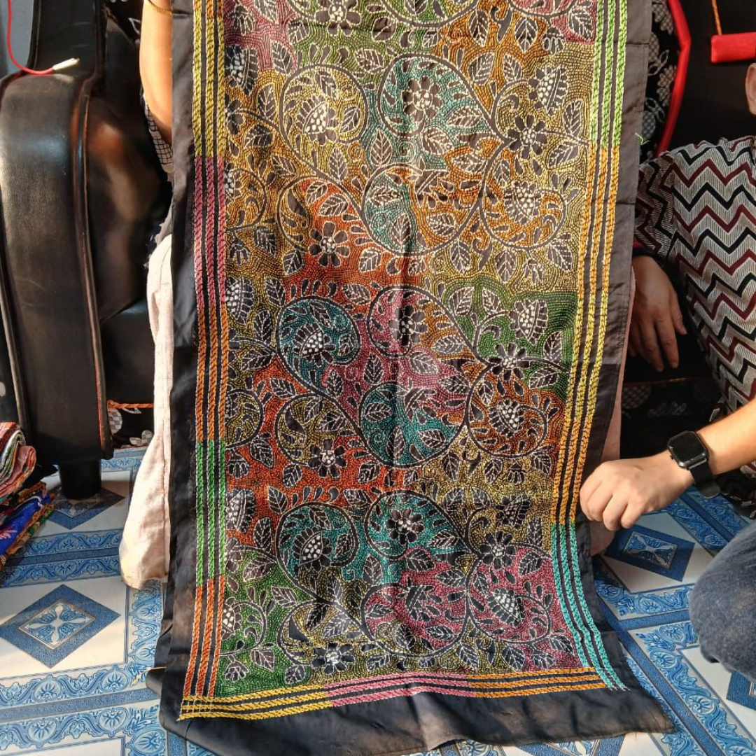 Colorful embroidered stole 