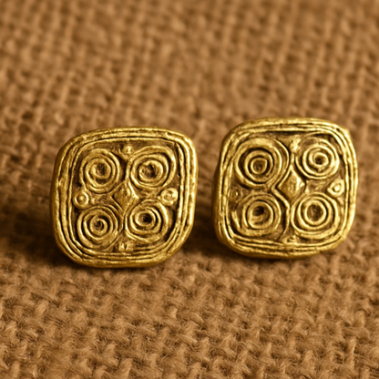 Handmade Dokra Brass Tribal Earrings – Lightweight Indian Ethnic Jewelry for Women (Design 2)