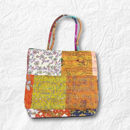 Handmade Kantha Stitch Baul Shoulder Bag – Boho Patchwork Fabric Purse for Women