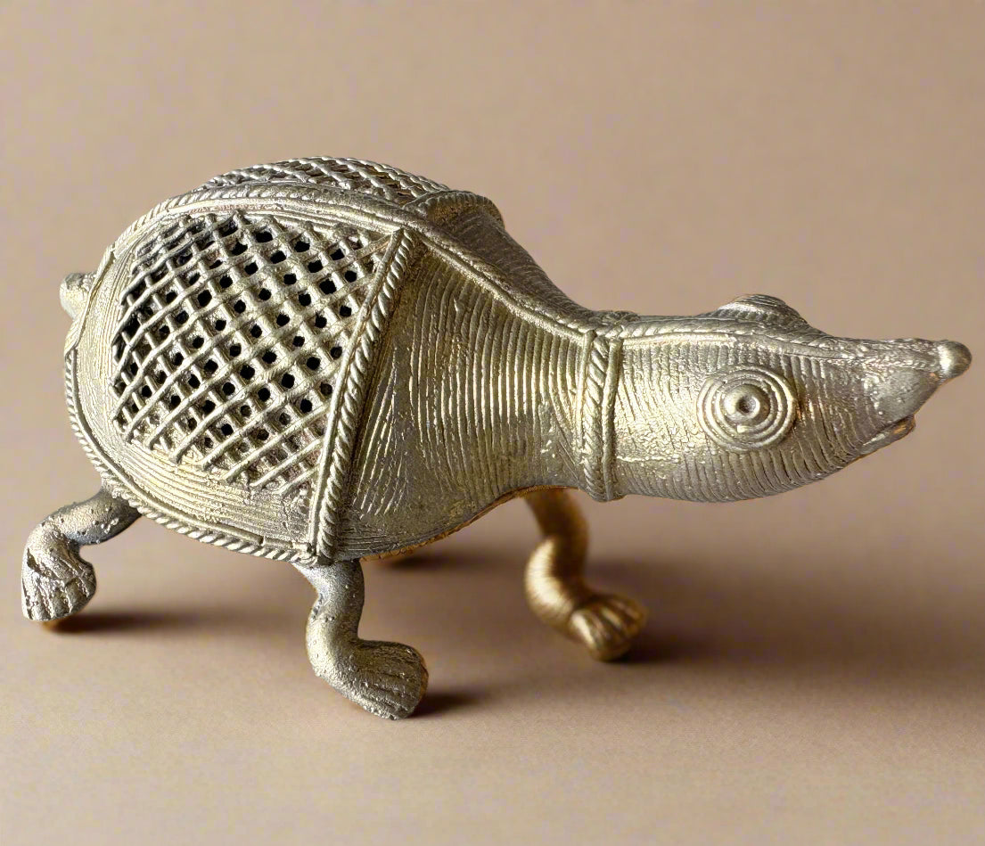 Large Dokra brass tortoise pair handcrafted in Dhenkanal, Odisha – traditional tribal home décor