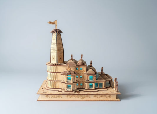 Large Ram Mandir miniature handcrafted Ayodhya temple model for home and office decor