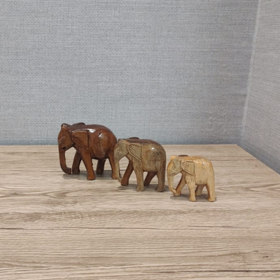 Wooden Elephant Set of 3