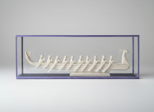 Handcrafted Sholapith Baich Boat Decorative Showpiece from Bengal