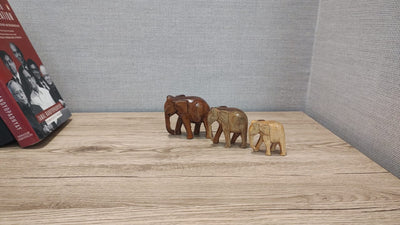 Wooden Elephant Set of 3