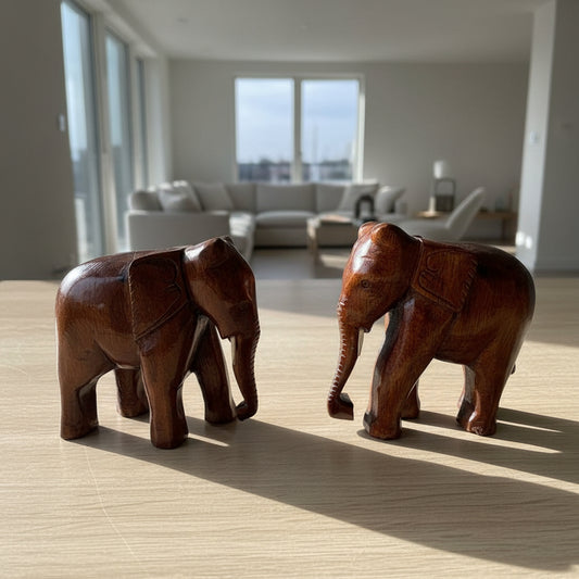 Handcrafted framed Sholapith elephant with palki traditional Bengal shola craft decor