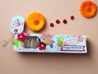 Decorative card with flowers on a newspaper background