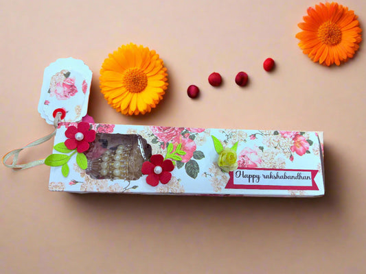 Decorative card with flowers on a newspaper background