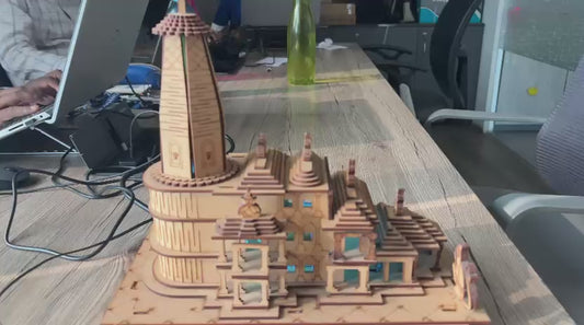 Large Ram Mandir miniature handcrafted Ayodhya temple model for home and office decor