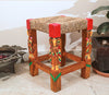 Wooden Stool - Handcrafted in Burdwan - Red