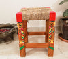 Wooden Stool - Handcrafted in Burdwan - Red