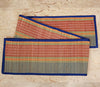 Madur Kathi Mats - For Yoga, Outdoor use, Blinds, Ethnic Floor Mats - Yellow & Red on Blue