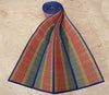 Madur Kathi Mats - For Yoga, Outdoor use, Blinds, Ethnic Floor Mats - Yellow & Red on Blue
