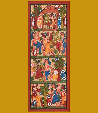 Pattachitra Painting on Handmade Paper - 29 x 12 inches