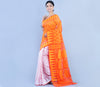 Handloom Jamdani Saree - Orange and White