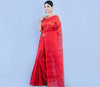 Handloom Jamdani Saree With all Body Work - Red