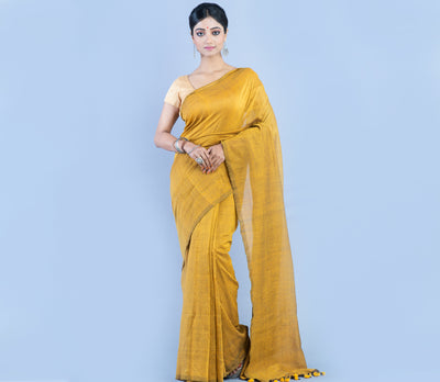 Handloom Saree - Mustard Yellow