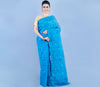 Handloom Jamdani Saree with all body Work -  Azure Blue