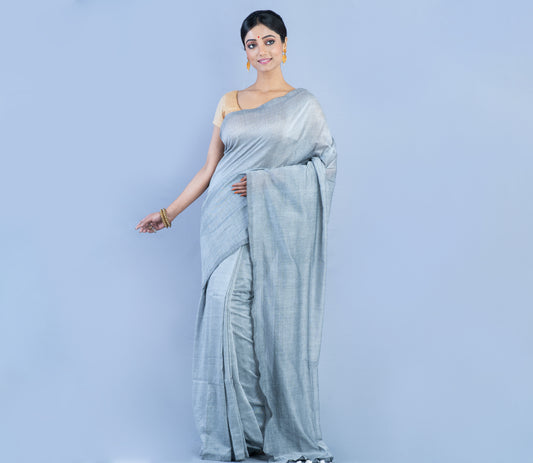 Handloom Saree - Silver