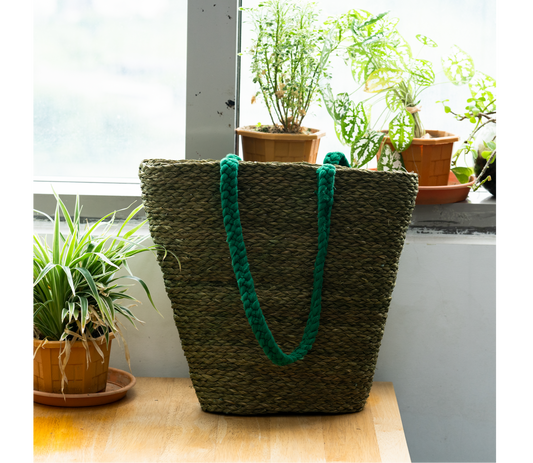 Multi Utility bag of Sabai Grass - Triangle- Green