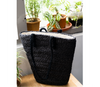 Sabai Grass Hand Bag with Cloth lining - Black