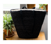 Sabai Grass Hand Bag with Cloth lining - Black