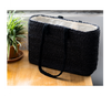 Sabai Grass Hand Bag with Cloth lining - Black (Rectangle)