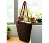 Multi Utility Cloth Lining Bag of Sabai Grass- Brown with Maroon Handel