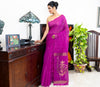 Purple 'Chumki-Kaj' Handloom Saree