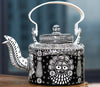 Pattachitra on Aluminium Kettle from Odisha - Black and White