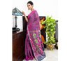 Handloom Jamdani Saree - Purple on Grey