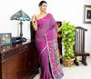 Handloom Jamdani Saree - Purple on Grey