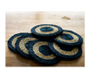 Coaster Set of Sabai Grass - Blue & Natural