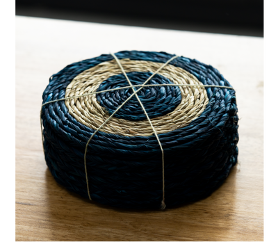 Coaster Set of Sabai Grass - Blue & Natural