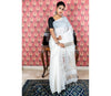 White 'Chumki-Kaj' Handloom Saree