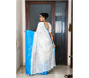 Linen Saree with Mahapaar - Blue and White