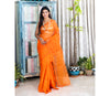 Handloom Muslin Silk Saree - Orange