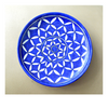Blue Pottery Wall Plate- Indigo Geometric Pattern Plate