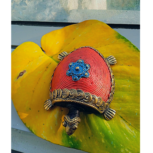 Authentic Dokra Craft - Red Lucky Turtle