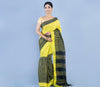 Handloom  Cotton Saree - Black & Yellow
