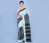 Handloom Cotton Saree - White & Black