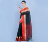 Tant Saree - Black with Red Par