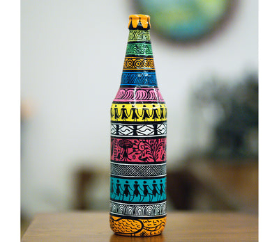 Pattachitra Art on Glass Bottle from Odisha