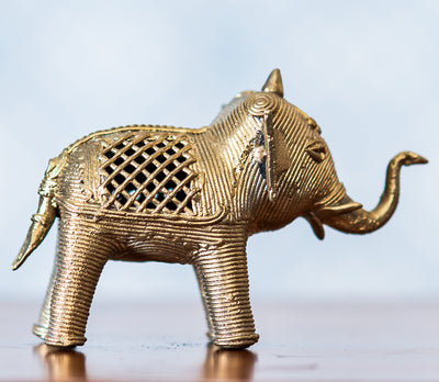 Authentic Dokra Art from Odisha - Elephant Small