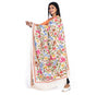 Kantha Stitched Dupatta on Tussar Base - Pink and Blue Birds