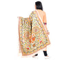 Kantha Stitched Dupatta on Tussar Base - Red and Black