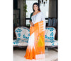 Handloom Gheecha Saree - White & Orange